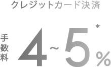 クレジットカード決済4~5%